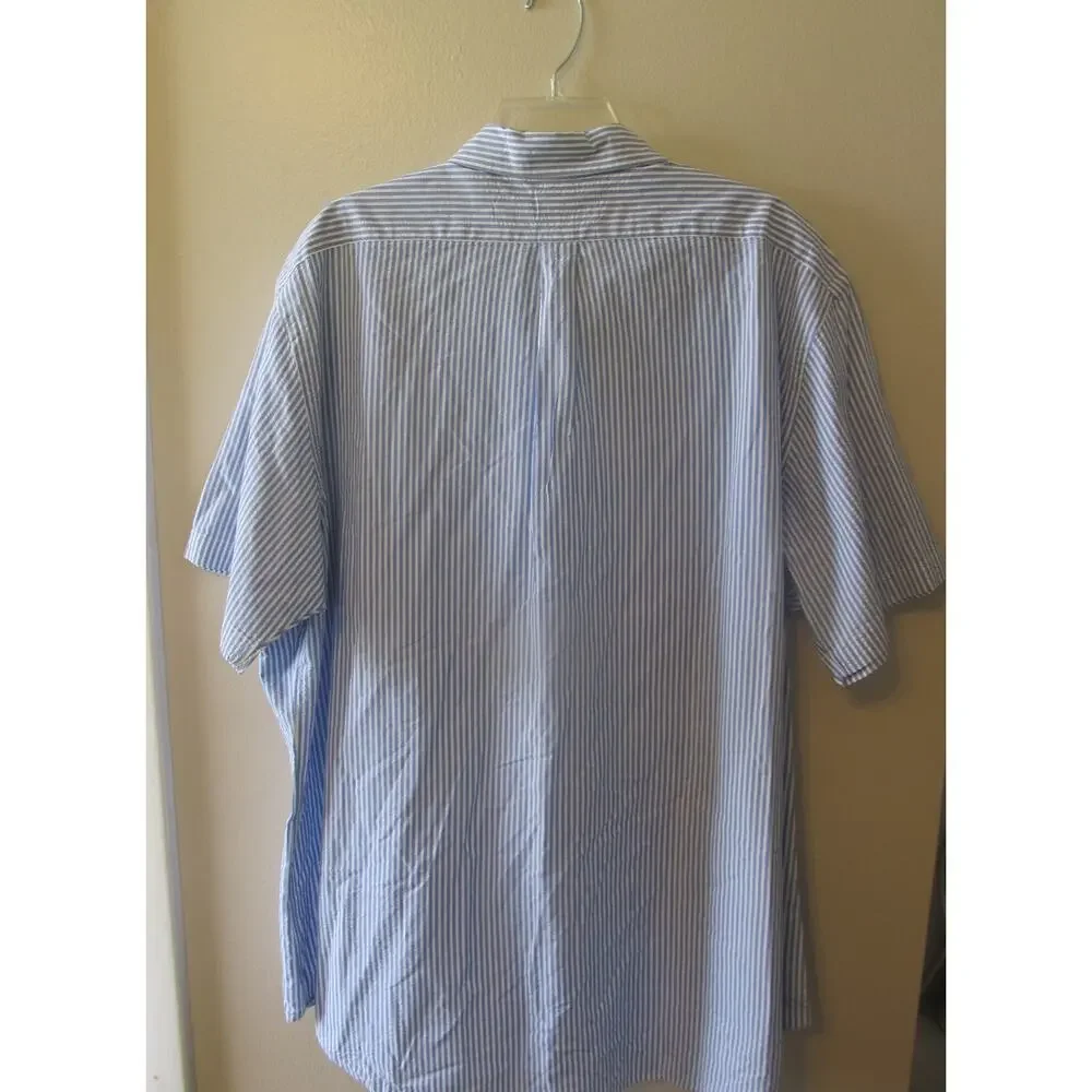 Polo Ralph Lauren Short Striped Seersucker Short Sleeved Button Up Shirt XXL